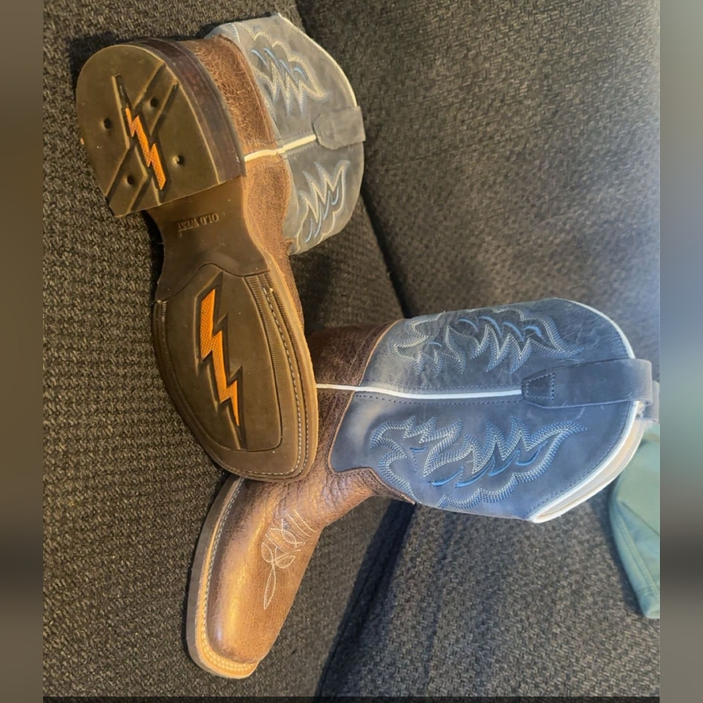 Kid's Brown and Blue Ariat Boots